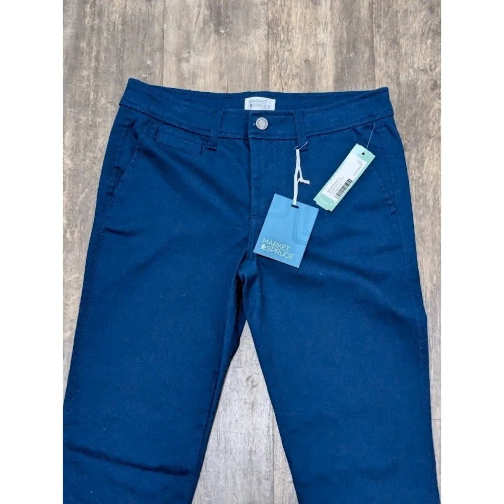 Market & Spruce Rosabel Skinny Pant Women's Turquoise Blue Size‎ 4 New With Tags